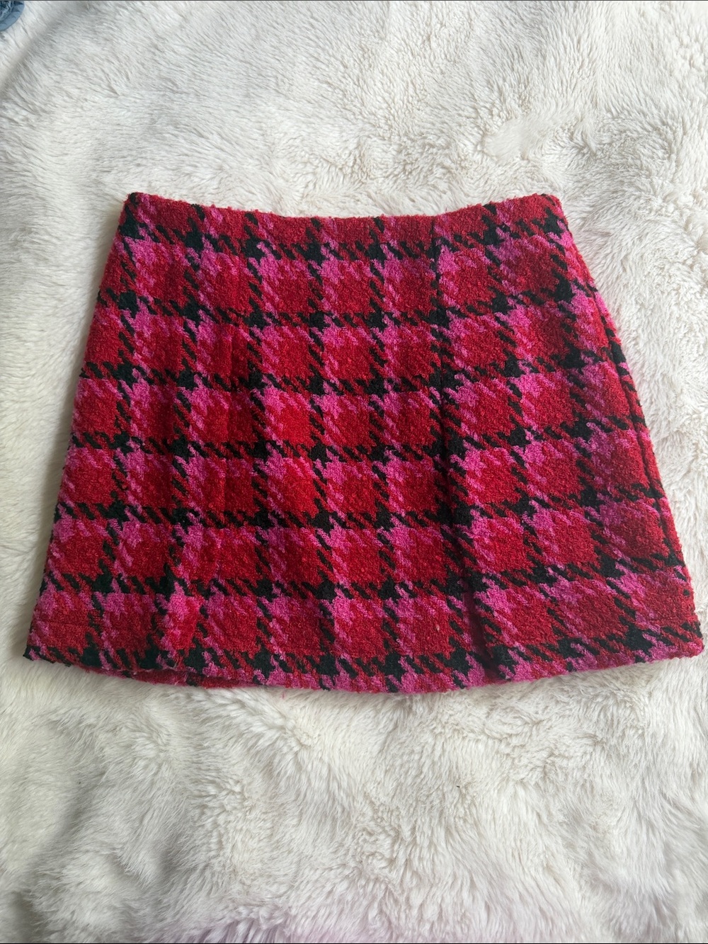 Vici Pink and Black Plaid Mini Skirt